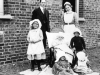 Dr Hadlow with nurse and fever patients. 1915